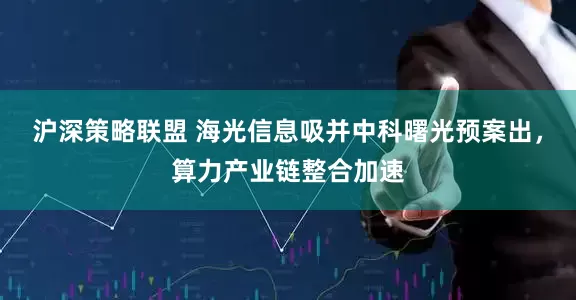 沪深策略联盟 海光信息吸并中科曙光预案出，算力产业链整合加速